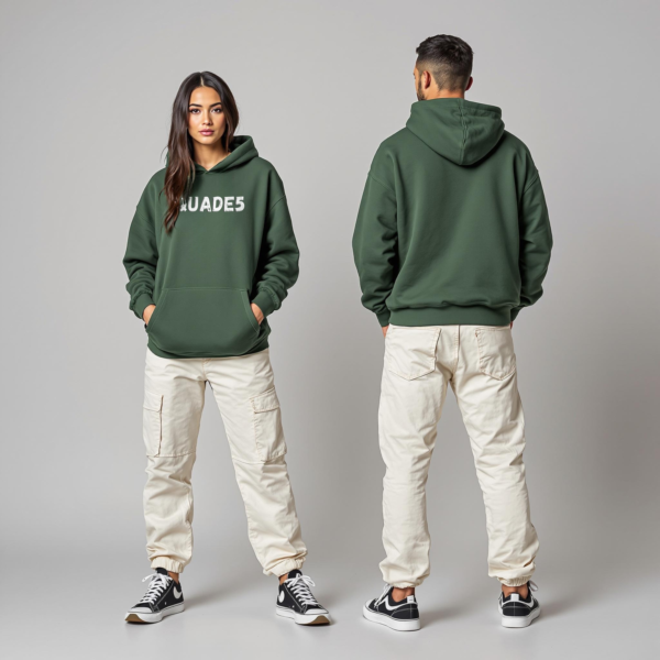 Plain Classic Unisex Oversized Hoodie In Peacock Green color.