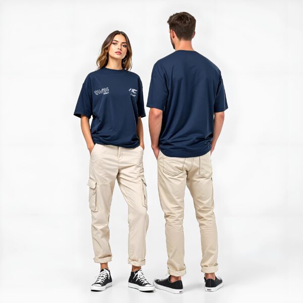 Plain Classic Unisex Oversized T-Shirt in Neavy Blue Color.