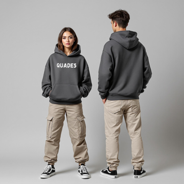 Plain Classic Unisex Oversized Hoodie in Stone Grey Color.
